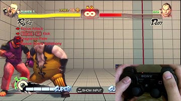 Super Street Fighter 4 Rufus Trials 1-24 PS3 Controller D-Pad Tutorial