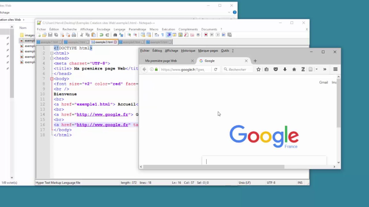 Site Web 5 - HTML - Liens entre les pages (hyperliens) - avec Notepad++ ...