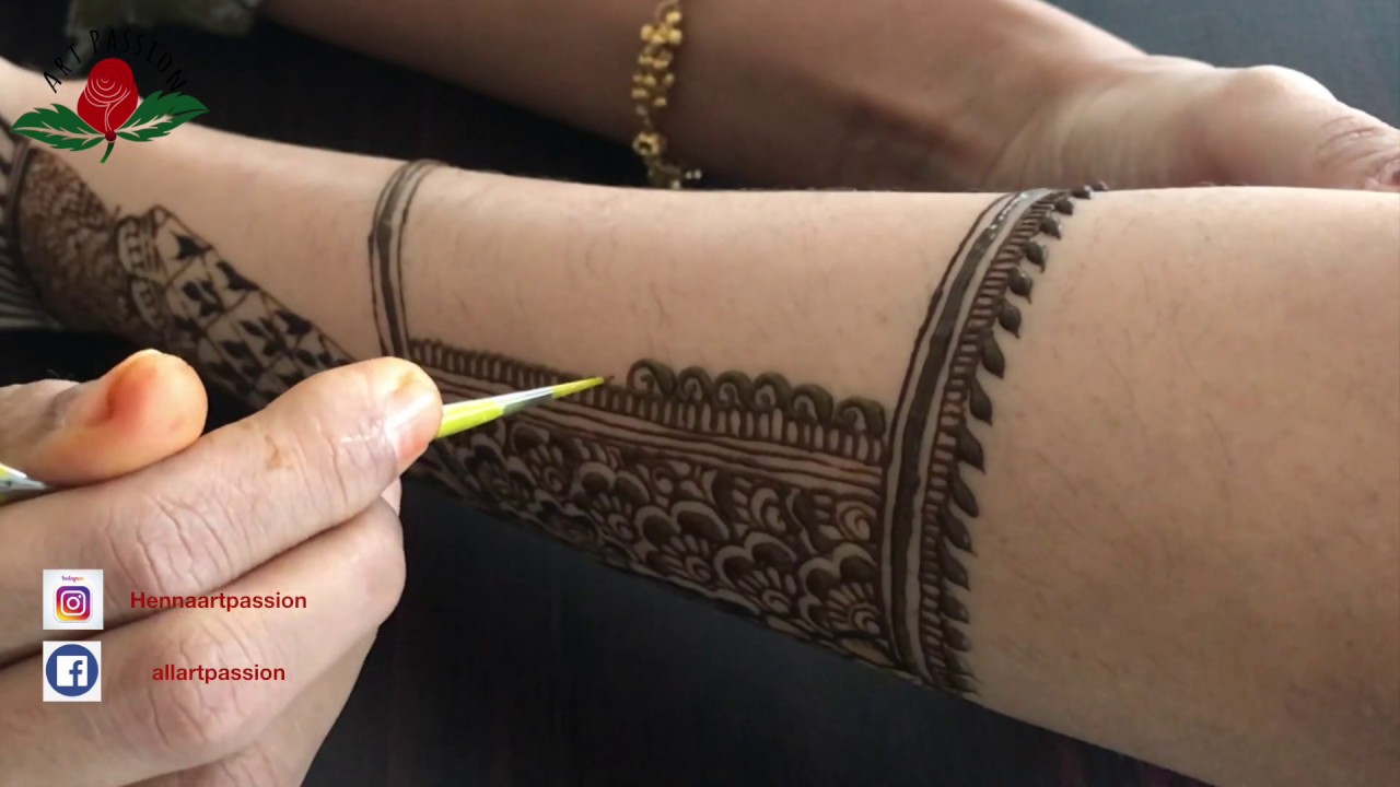 Learn technique for Front and back Full hand mehendi wrap around Part