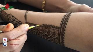 Learn technique for Front and back Full hand mehendi wrap around | Part 5 front hand henna design screenshot 4