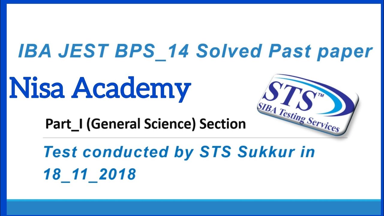 STS IBA test preparation | JEST past paper | STS IBA | part 1 | General Science mcqs