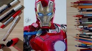 Drawing of Iron Man | Marvel Superhero | Dibujo de Iron Man | Marvel Superhero