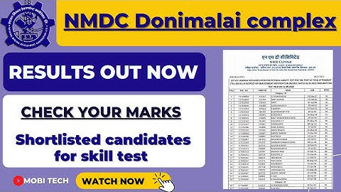NMDC Donimalai complex result 2022|NMDC 2022 Result Out| Check Your Score|Check Your Mark|