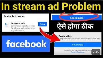 In-stream ads Setup 🤑 Facebook In-stream ads Learn more Problem 😍 Facebook Content Monetization