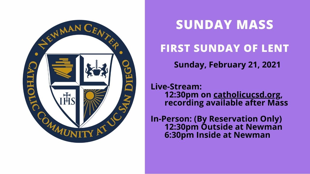 1st Sunday of Lent Mass Live February 21, 2021 - YouTube