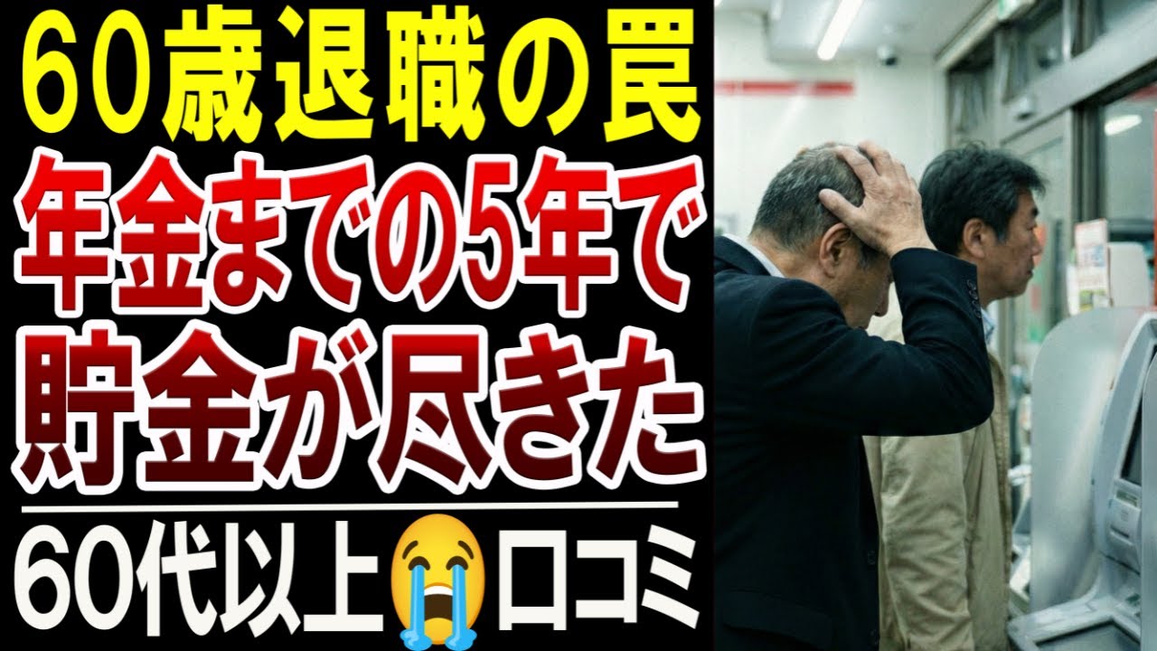 60歳で辞めて後悔…無収入5年で貯金が尽きた理由20選【口コミ体験談】