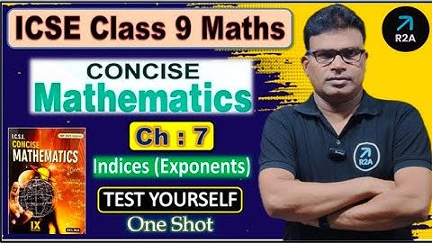 icse | class-9th| maths | ch-7 |Indices(Exponents) | ex-Test Yourself | selina book | Concise Maths 