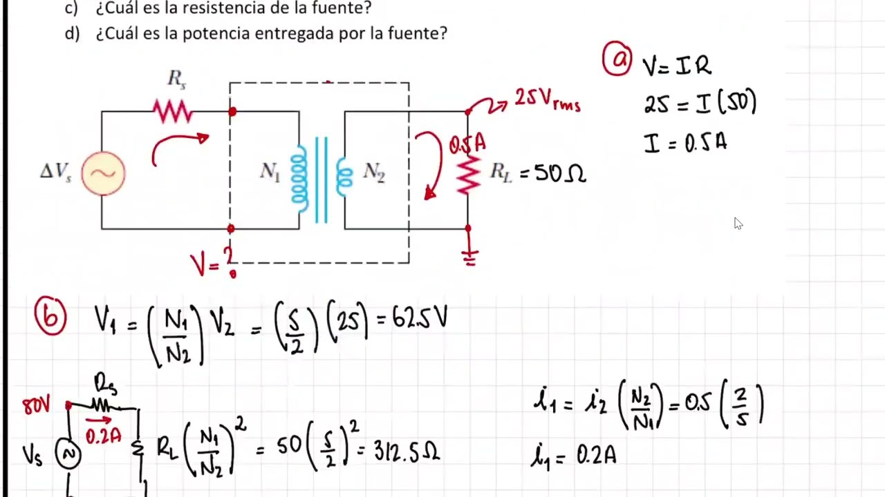 Ejercicios de circuitos con transformadores