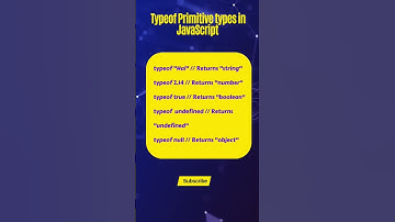 JavaScript typeof Operator - Primitive Types