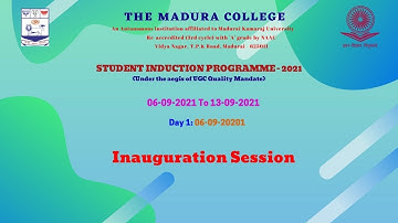 STUDENT INDUCTION PROGRAMME | UG | 2021 | Day 1 | 06|09|2021