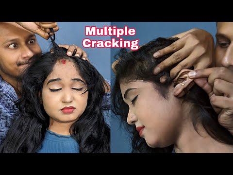 Female Long Hair Cracking | Ear and Neck Cracking | Finger Cracking | Spine Cord Cracking | ASMR