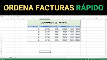 😁 COMO ORDENAR FACTURAS EN EXCEL FACILMENTE