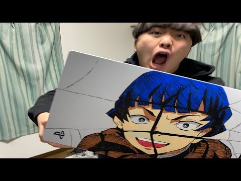 友達のPS5に芸術家が鬼滅の刃の絵を描いてみた【ドッキリ】