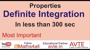 Properties of Definite Integration in less than 300 seconds , Must for XII CBSE