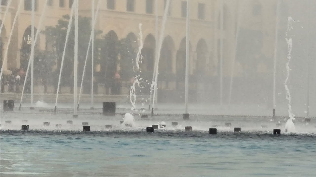 The Dubai Fountain Nozzles Closeup (Ain't No Mountain High Enough) (dusk)