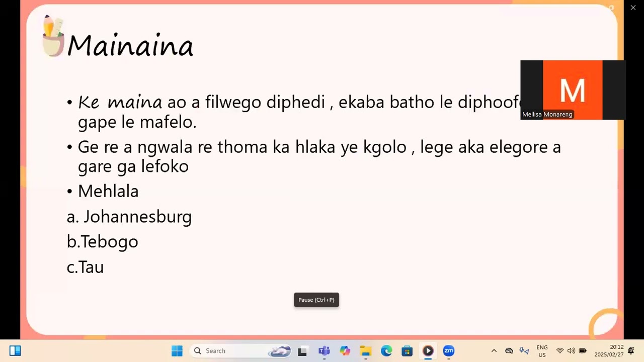 Maina-Sepedi leleme la gae