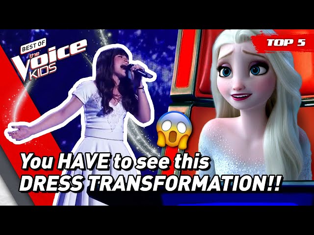 Amazing FROZEN❄️ songs on The Voice Kids! | Top 5 class=