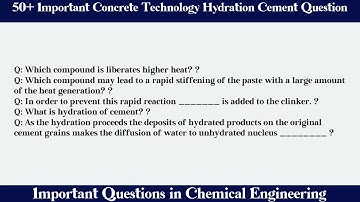 MCQ Questions Concrete Technology Hydration Cement with Answers