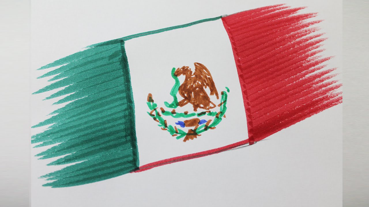 How to draw the flag of mexico - YouTube