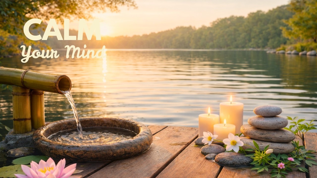 Soothing Piano & Soft Violin with Flowing Water Sounds 🌿Calm Mind, Reduce Anxiety & Deep Relaxation