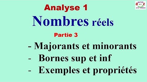 Analyse 1 : Nombres réels. Majorants et minorants. Bornes supérieur et inférieur. Cours