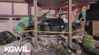 Pickup truck crashes through Tigard home