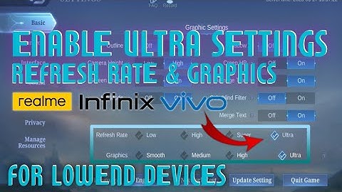 ENABLE ULTRA SETTINGS (Refresh Rate & Graphics) | For Low End Devices.