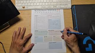 Plan my day with a work day planner using a pencil