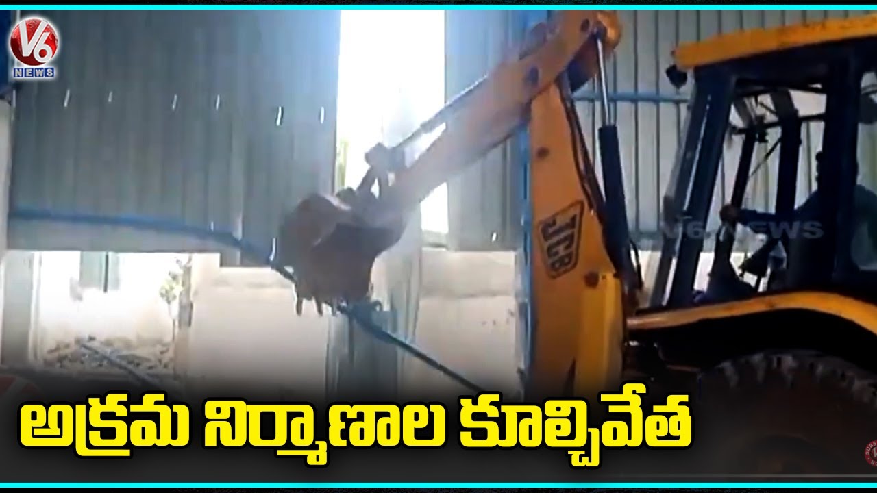 Officers Demolish Illegal Building At Kapra Circle Hyderabad V6