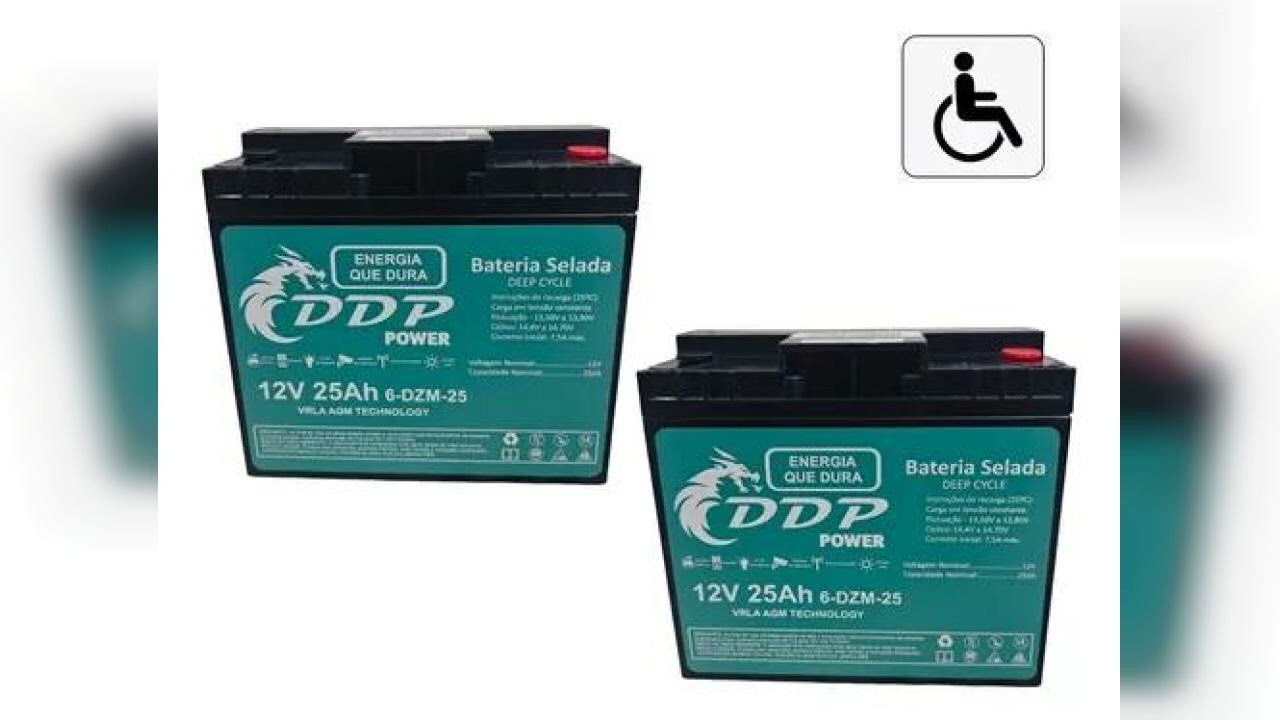 Review: Kit 2 Bateria Cadeira De Rodas Motorizada 25ah Ciclo Profund