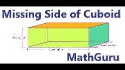 How to Find a Missing Side of a Cuboid Given the Volume | 3D shapes | Ex. 2