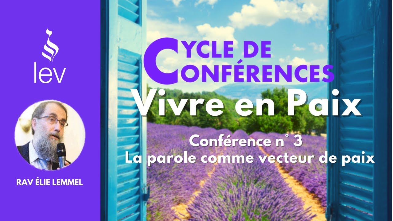 La parole comme vecteur de paix -  Part 3 - Rav Elie Lemmel