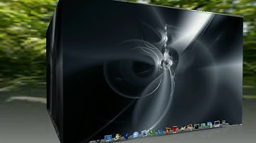 Ubuntu 9.04 Desktop doing a 3-D Cube