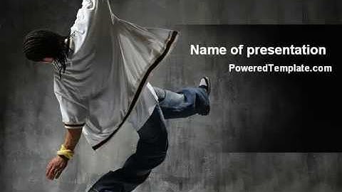 Break Dance On The Street PowerPoint Template by PoweredTemplate.com
