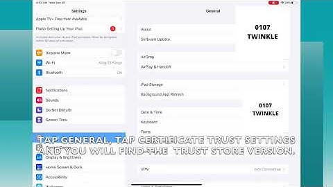 HOW TO CHECK CERTIFICATE TRUST STORE VERSION IN IPADOS 13.6 (IPAD)