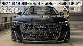 LAND YACHT! 2022 AUDI A8L 60TFSIE 462HP HYBRID - TRAVEL AS A KING - FACELIFT IN DETAIL - 4K