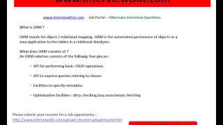what is ORM hibernate interview question interviewdot job portal