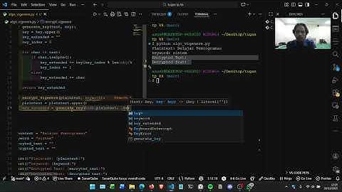 vigenere_cipher Menggunakan Python 2300018116 Hidayat Lossen B Keamanan Komputer