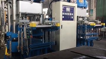 Rubber silicone vacuum press machine double station