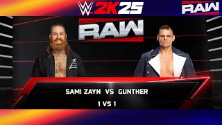 WWE 2K25: SAMI ZAYN VS GUNTHER | SURPRISE ATTACK DURING THE MATCH | SIMULATION