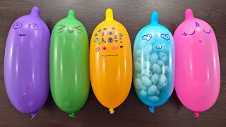Making Blue Slime with Funny Balloons