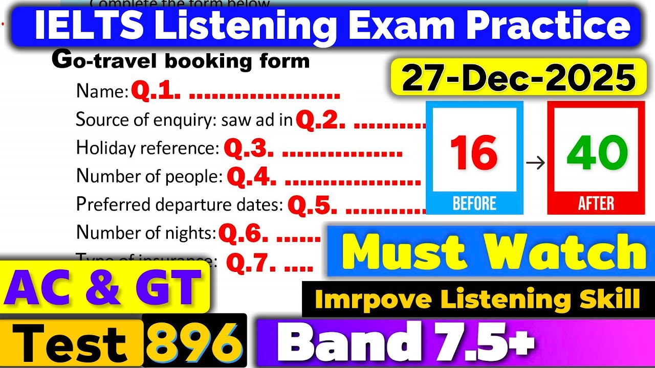 IELTS Listening Practice Test 2025 with Answers | Recent Exam - 27.12. ...