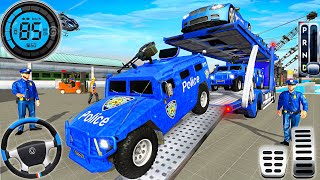 Police Multistory Trailer Truck Driving - US Police Car Park Transport Simulator : Android Gameplay screenshot 4
