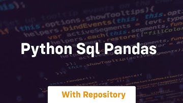 python sql pandas