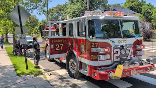 DCFD Engine Co 27 Outside Fire On Scene