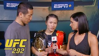 Zhang Weili credits her coaches for UFC 292 performance vs. Amanda Lemos | ESPN MMA