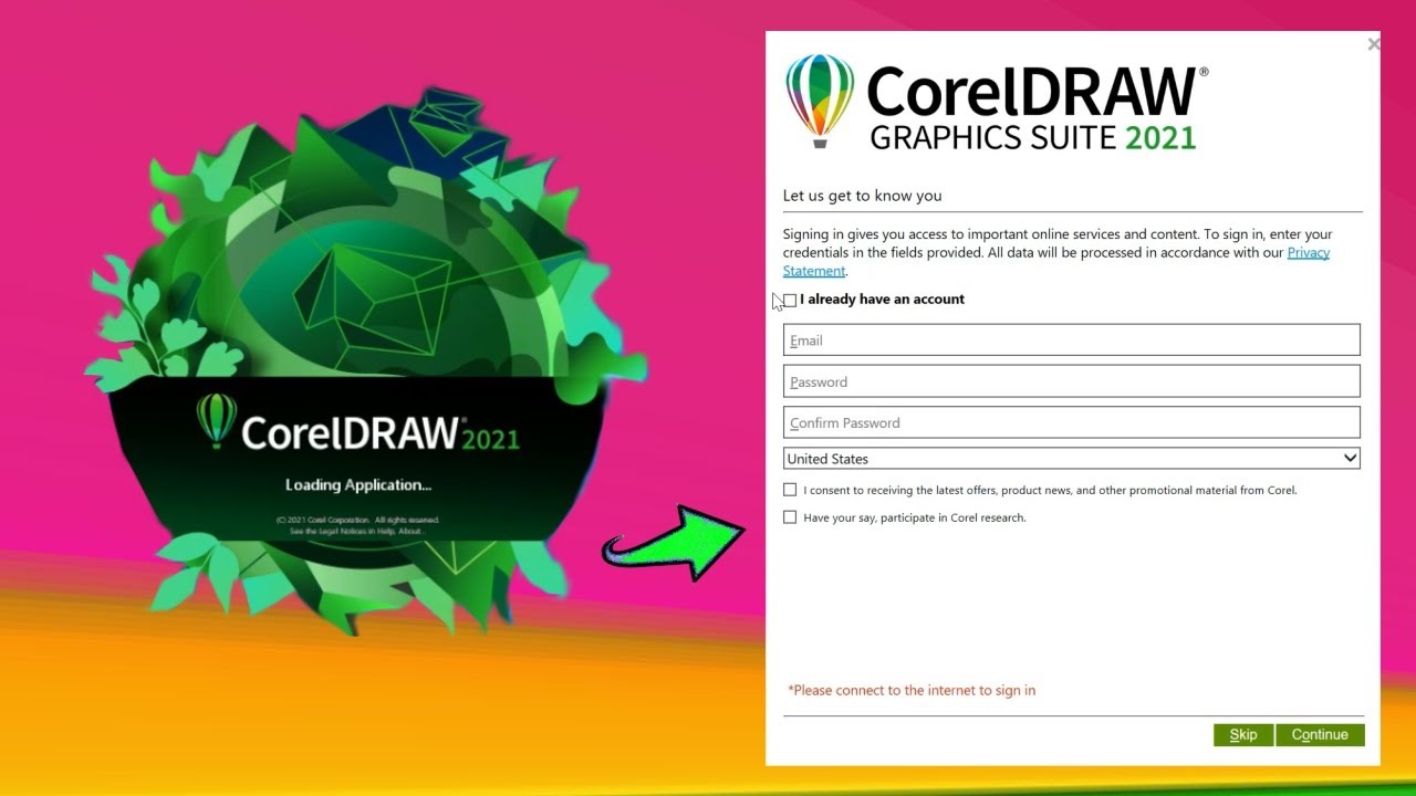 how to fix coreldraw 2021 email verification and login windows screen problem