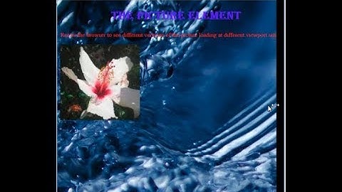 HTML PICTURE ELEMENT