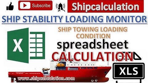 Ship stability with towing condition spreadsheet calculation