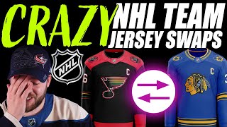 Reacting to CRAZY NHL Jersey Color Swap Concepts!
